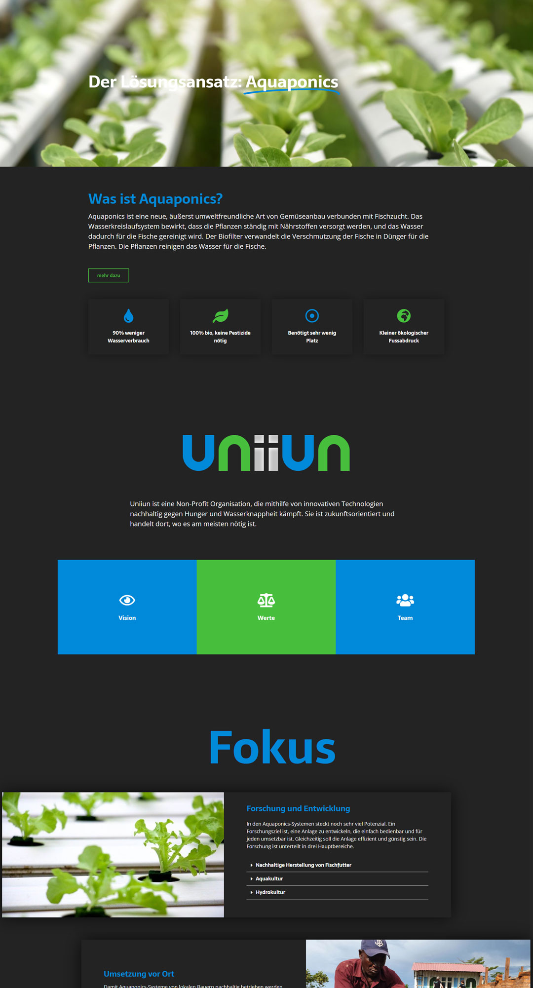 Website Referenz Projekt Screenshot Uniiun Website
